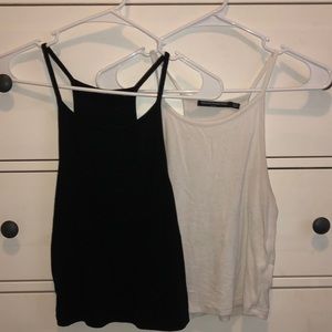 black and white halter tank tops